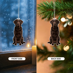 Chocolate Labrador Cutout Ornament – Double-Sided