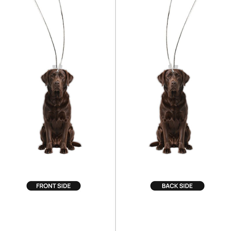 Chocolate Labrador Cutout Ornament – Double-Sided