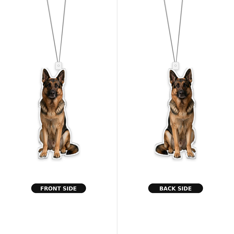 German Shepherd Cutout Ornament - front and back